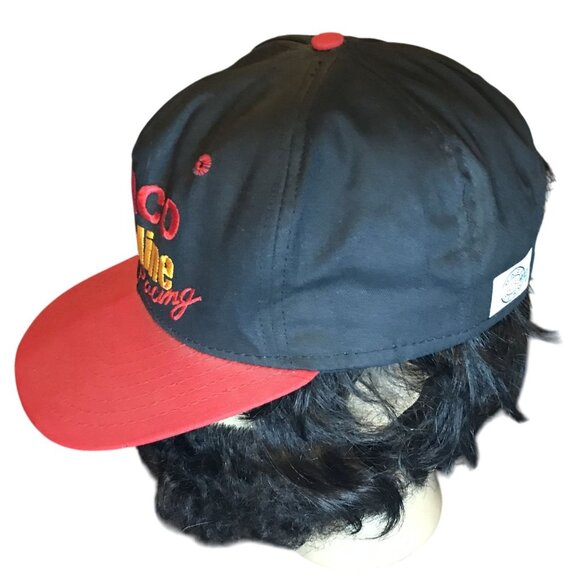 Vintage Snapback Hat Black & Red Davey Allison Signature NASCAR Adjustable Cap - Picture 5 of 10